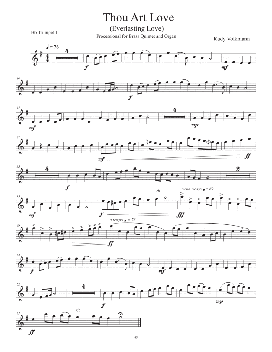 Thou Art Love; processional for Brass Quintet and Organ