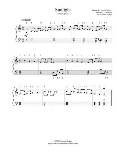 Sunlight - for easy piano (arr. Samuel Stokes)