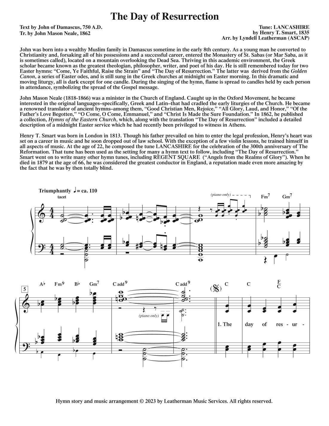 The Day of Resurrection (arr. Lyndell Leatherman)