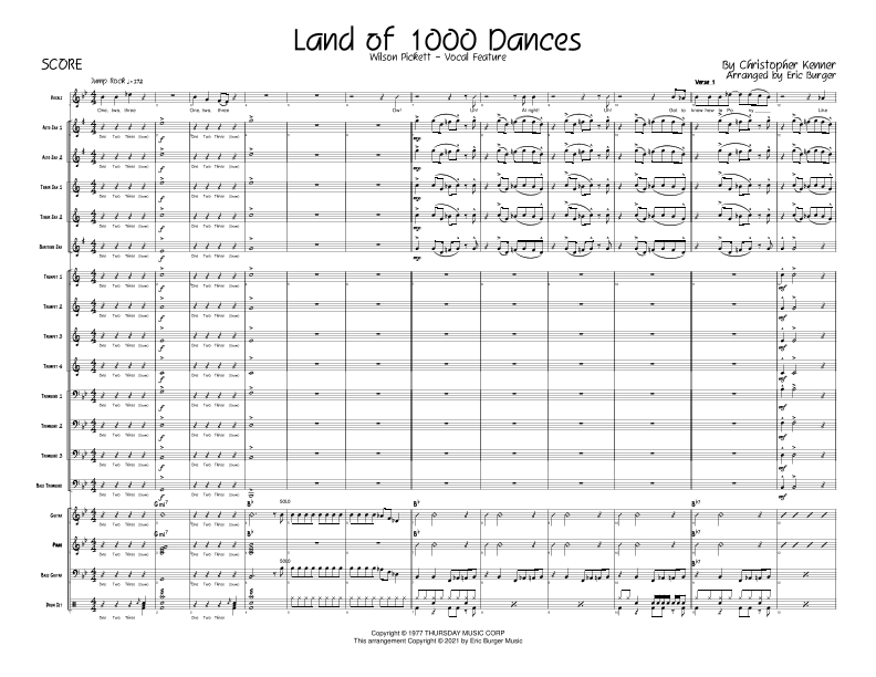 Land Of 1000 Dances (arr. Eric Burger)