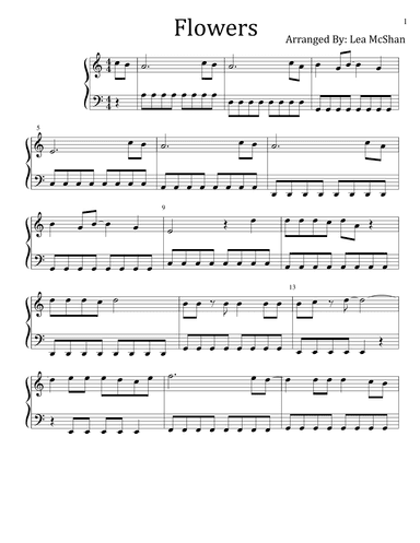 Flowers (arr. Lea Allyn Hughes)
