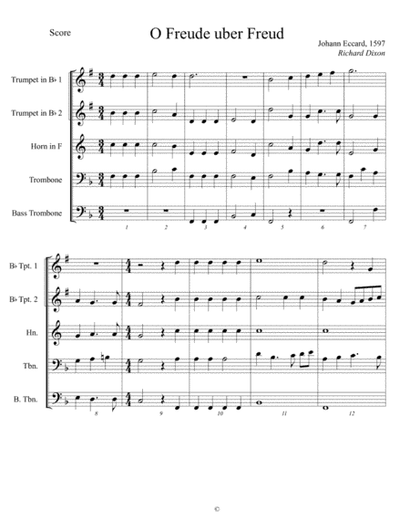 O Freude uber Freud (arr. J. Richard Dixon)