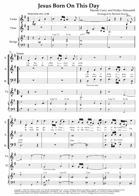 Jesus Born On This Day (arr. Benson Kwan)
