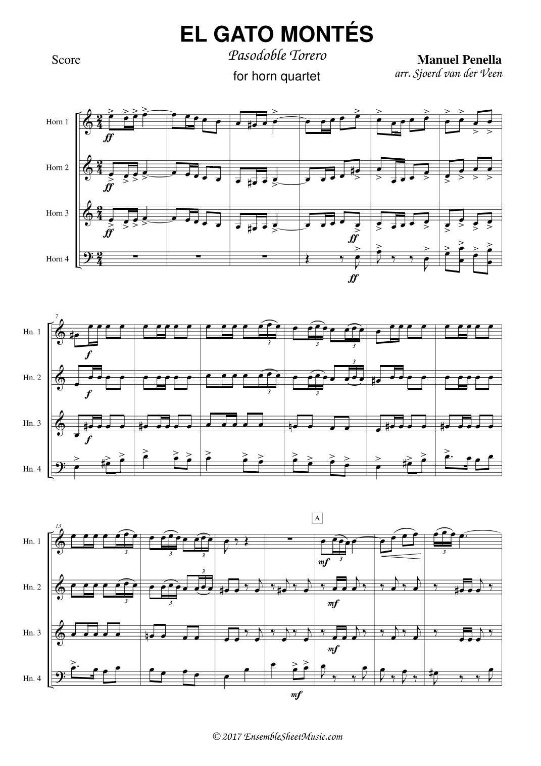 El Gato Montés (arr. Sjoerd van der Veen)