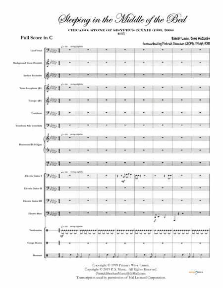 Sleeping In The Middle Of The Bed (arr. Patrick Sheehan)