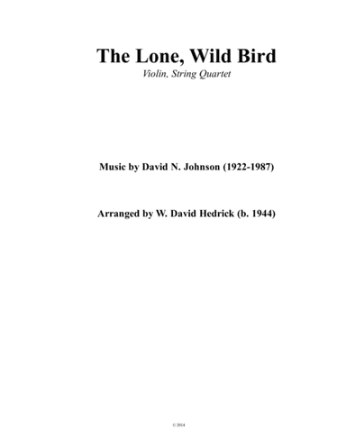 The Lone, Wild Bird (arr. W. David Hedrick)