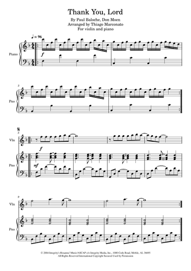 Thank You, Lord (arr. Thiago Marconato)