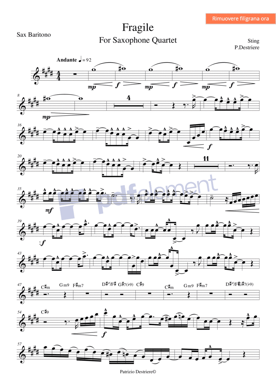 Fragile (arr. Patrizio Destriere)