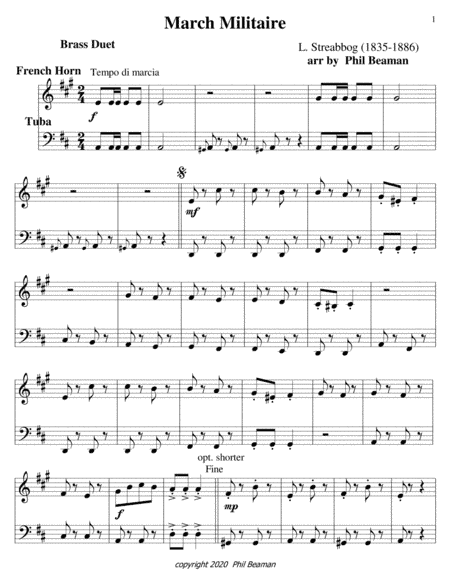 March Militaire-Brass Duet 4 (arr. Phil Beaman)