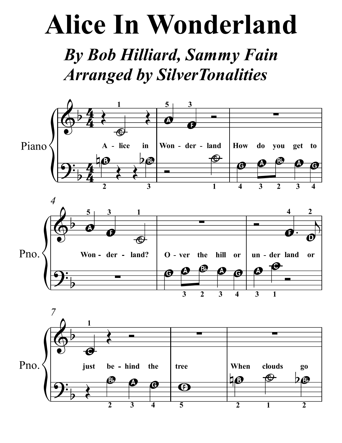 Alice In Wonderland (arr. SilverTonalities)