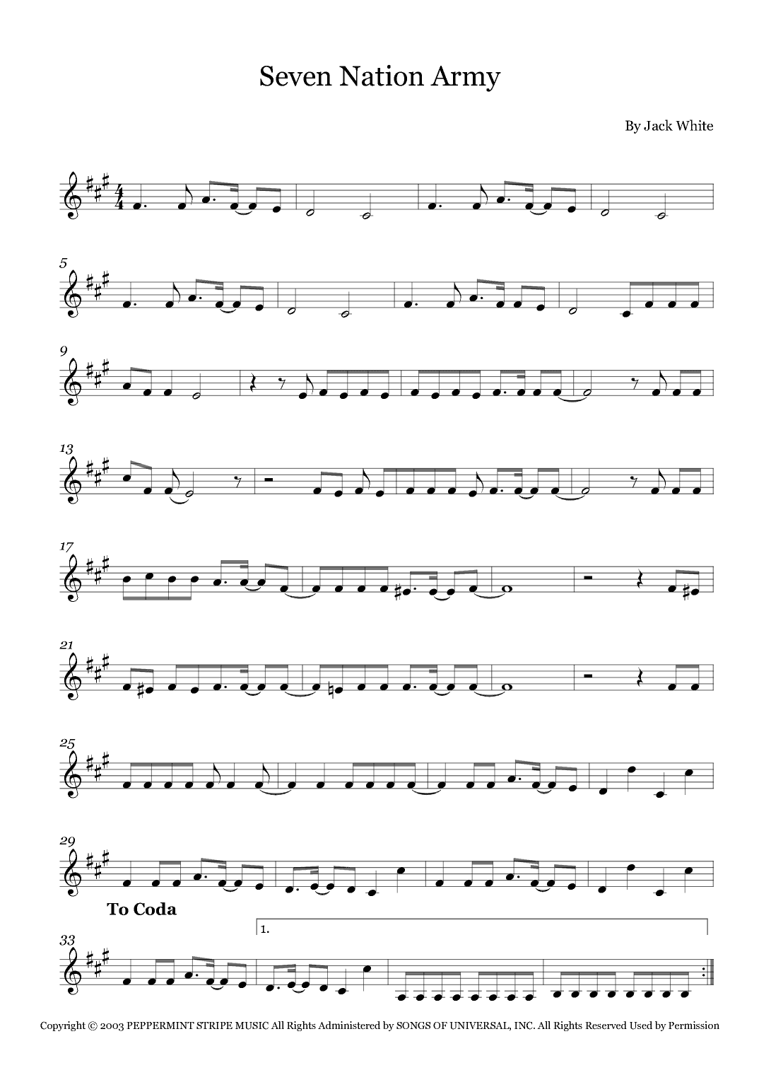 Seven Nation Army (arr. Fernanda Moura)