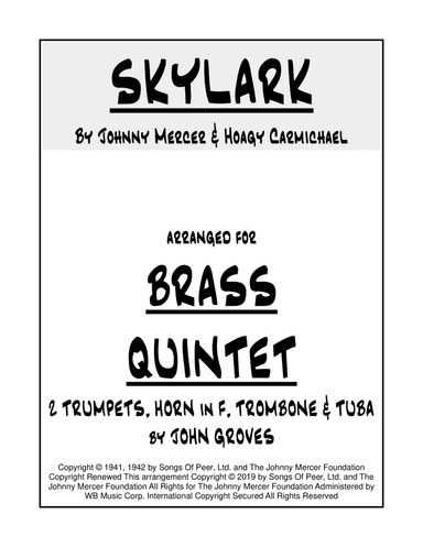 Skylark (arr. John Groves)