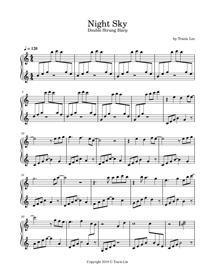 Night Sky - Double Strung Harp Solo