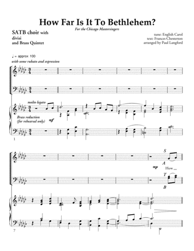 How Far Is It To Bethlehem? (arr. Paul Langford)