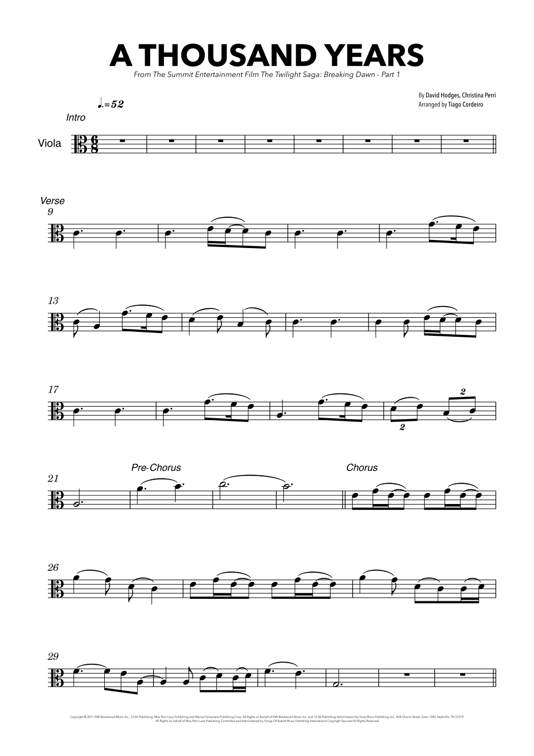 A Thousand Years (arr. Tiago Cordeiro)