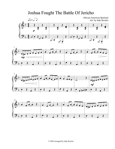 Joshua Fought the Battle of Jericho (arr. Judy Kessler)