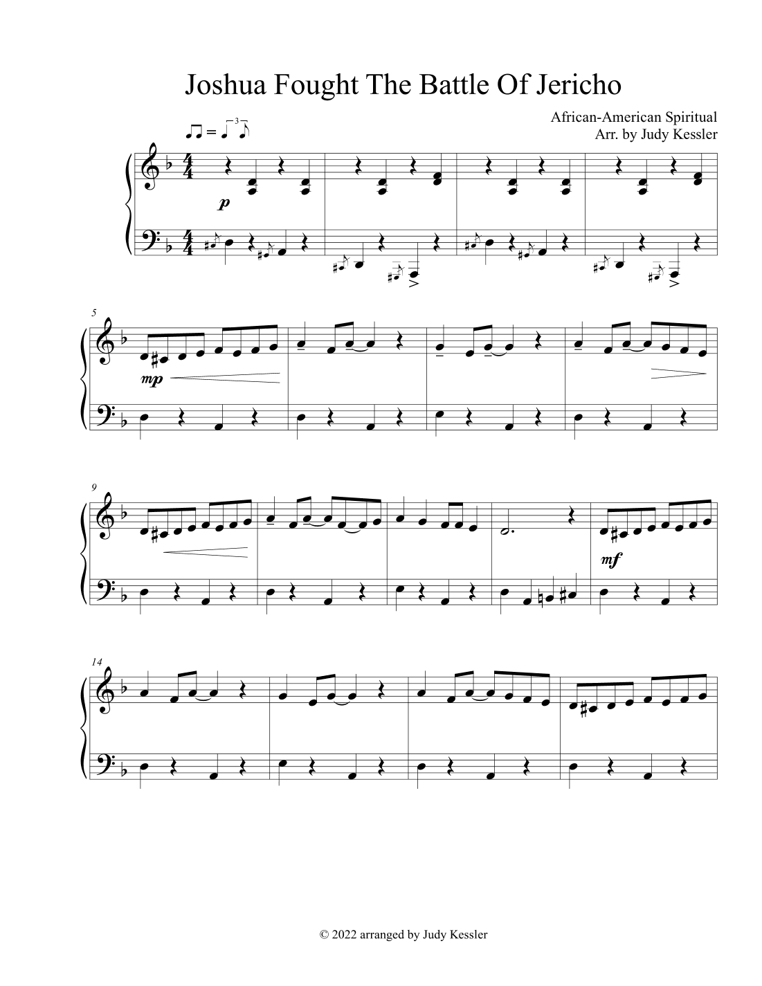 Joshua Fought the Battle of Jericho (arr. Judy Kessler)