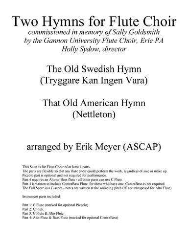 Two Hymns for Flute Choir (arr. Erik Meyer)