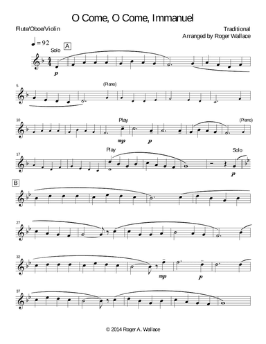 O Come, O Come, Immanuel (Emmanuel) - Vibraphone & Piano (arr. Roger Wallace)