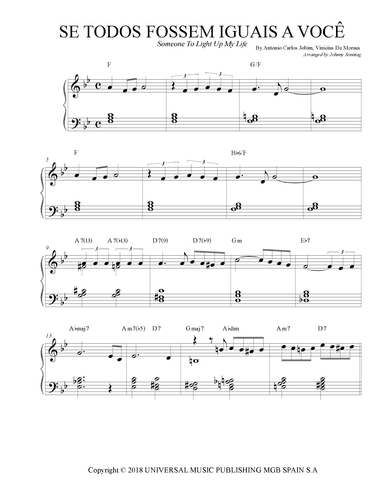 Se Todos Fossem Iguais A Voce (arr. Johnny Sonntag)