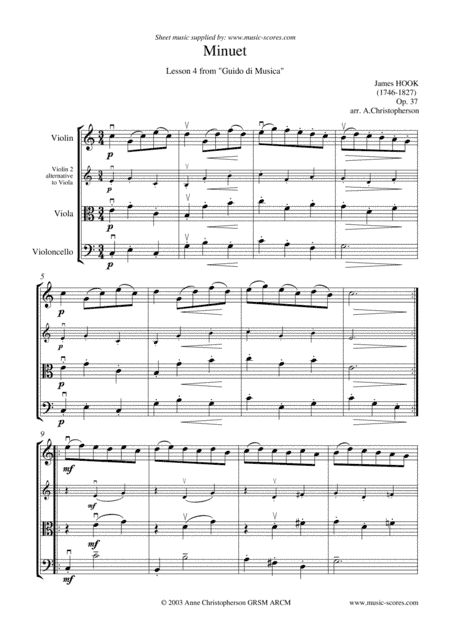 Minuet from Guido di Musica -String Trio (arr. Anne Christopherson GRSM ARCM)