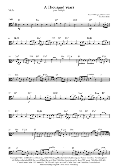 A Thousand Years (arr. Fabio Britto)