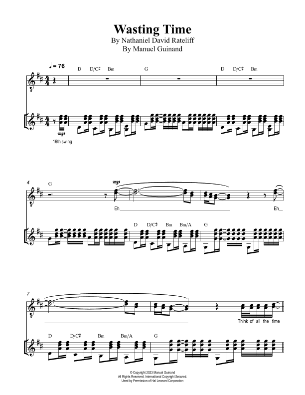 Wasting Time (arr. Manuel Guinand)
