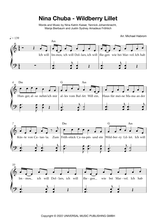 Wildberry Lillet (arr. Michael Habrom)