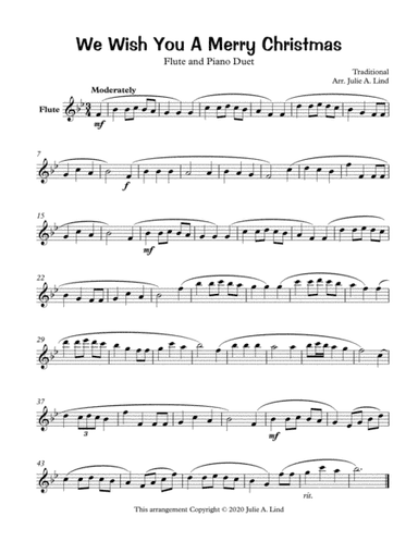 We Wish You A Merry Christmas - Flute and Piano Duet (arr. Julie A. Lind)