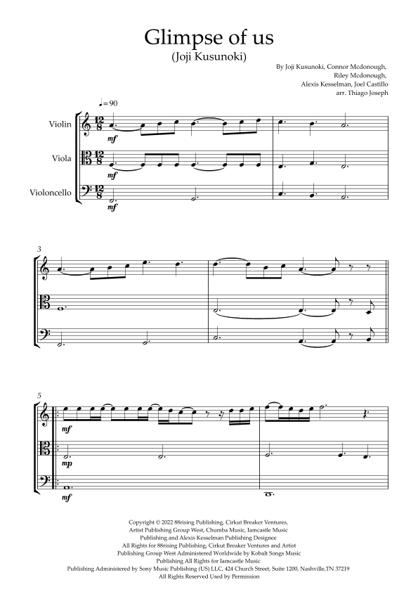 Glimpse Of Us (arr. Thiago Joseph)