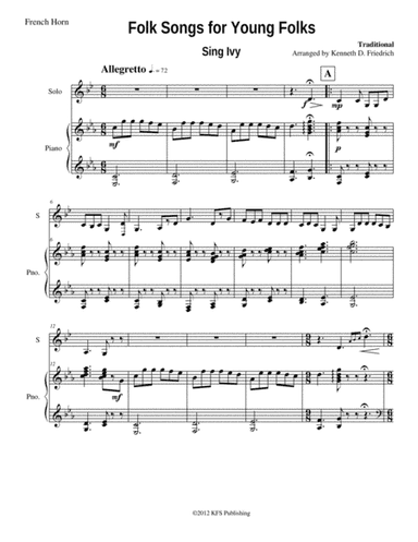 Folk Songs for Young Folks, Vol. 1 - horn and piano (arr. Kenneth D. Friedrich)