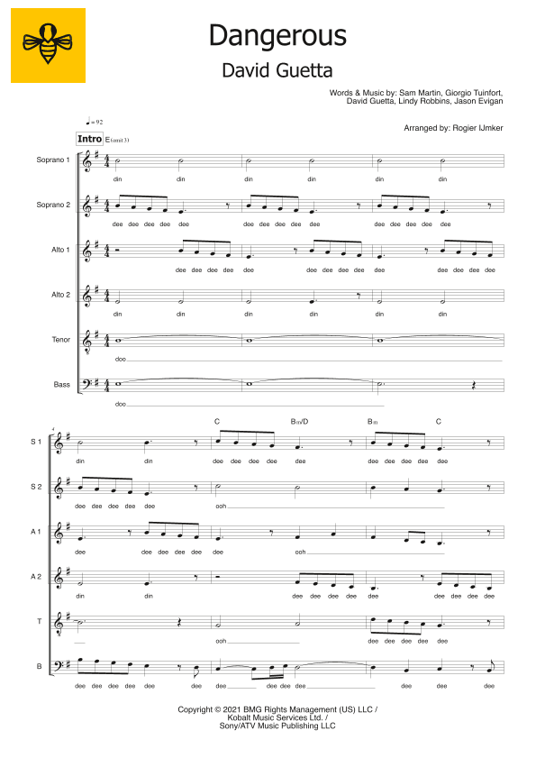 Dangerous (arr. Rogier Ijmker)