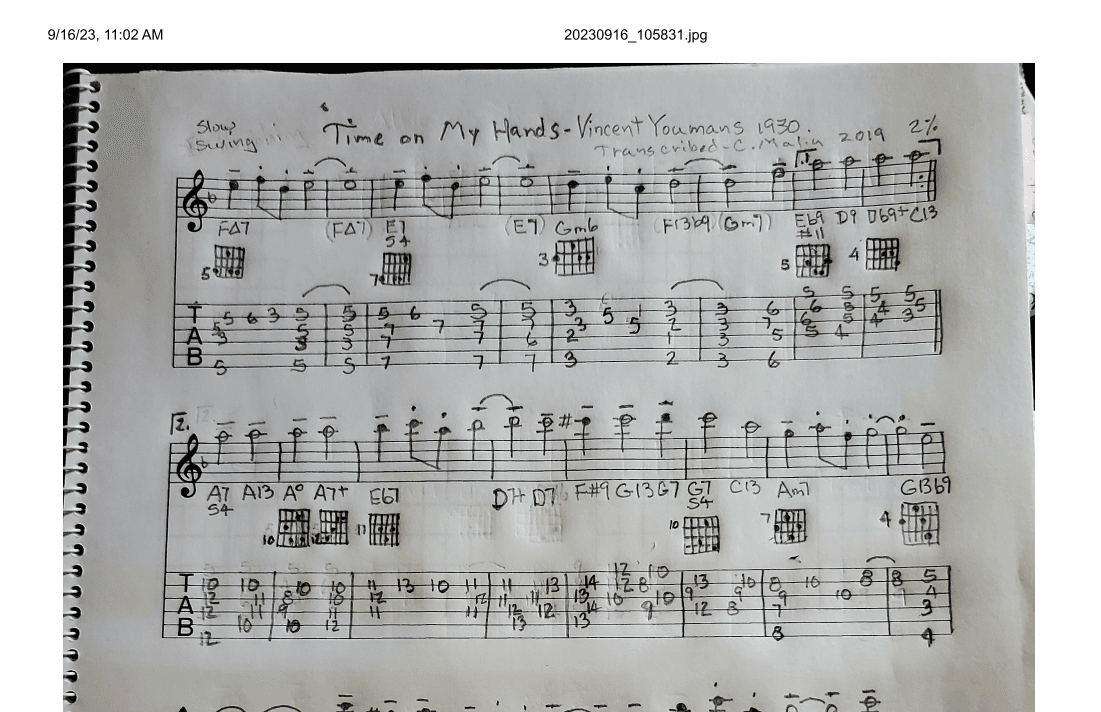 Time On My Hands (you In My Arms) (arr. Christopher J. Malin)