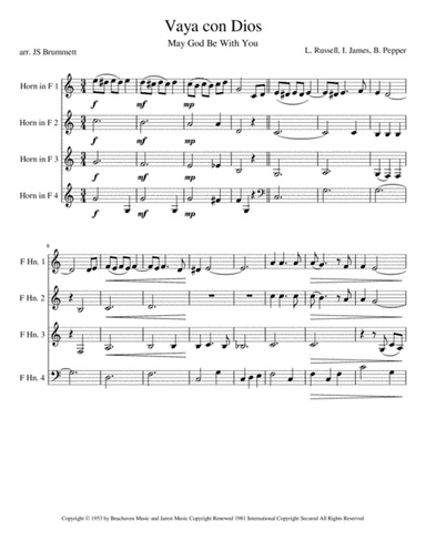 Vaya Con Dios (may God Be With You) (arr. Jennifer Brummett)