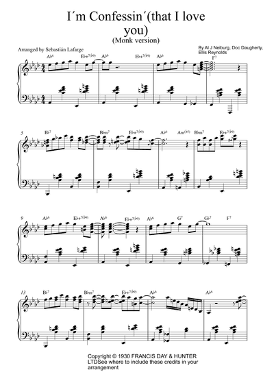 Confessin' (that I Love You) (arr. Sebastián Lafarge)