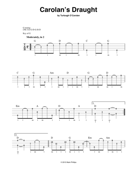 Carolan's Draught (arr. Mark Phillips)