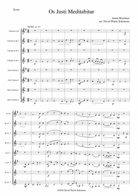 Os Justi meditabitur for clarinet choir (arr. David Warin Solomons)