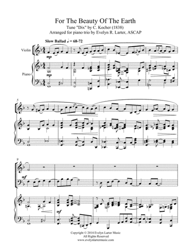 For The Beauty Of The Earth (arr. Evelyn Larter Music)