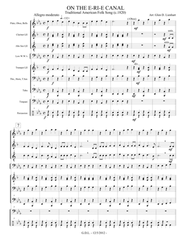 On the E-ri-e Canal - Extra Score (arr. Glen D. Lienhart)