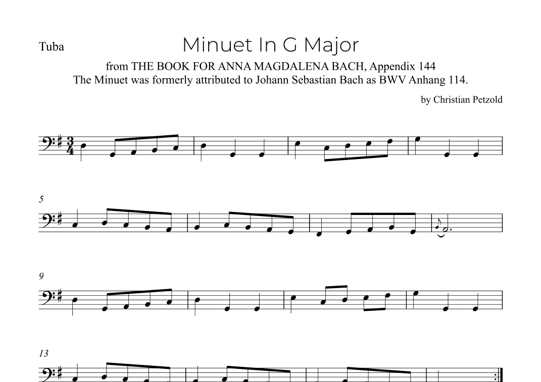 Minuet In G Major (arr. Alex Nunes Rodrigues)