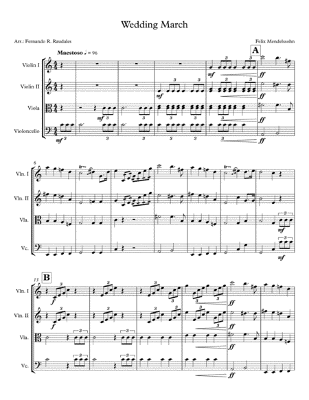 Wedding March - Felix Mendelssohn (arr. Fernando R. Raudales)