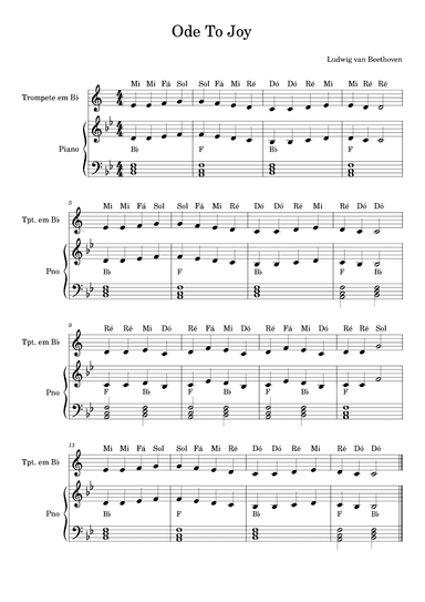 Ode To Joy - Trompete e Piano (Notes) (arr. Neuzélio Mendes)