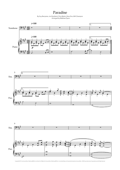 Paradise (arr. Matthew pyeon)