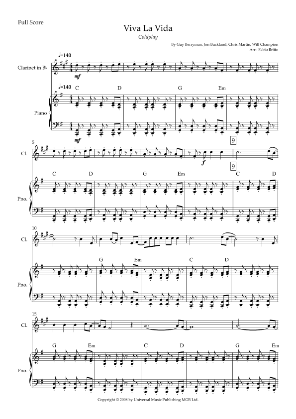 Viva La Vida (arr. Fabio Britto)