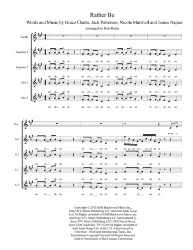Rather Be (arr. Rob Redei)