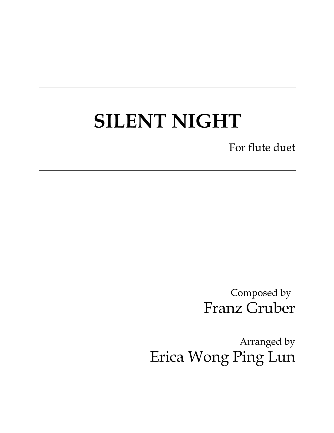 Silent Night (arr. Erica Wong Ping Lun)