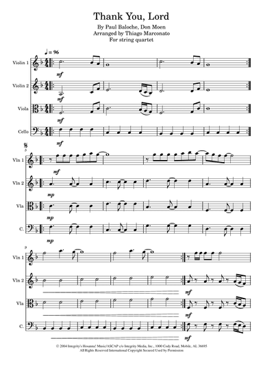 Thank You, Lord (arr. Thiago Marconato)