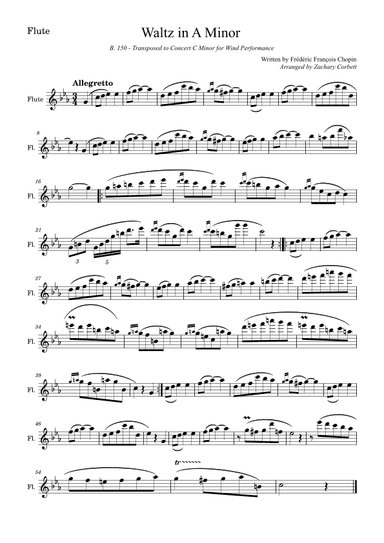 Waltz in A Minor B150 (arr. Zachary Corbett)