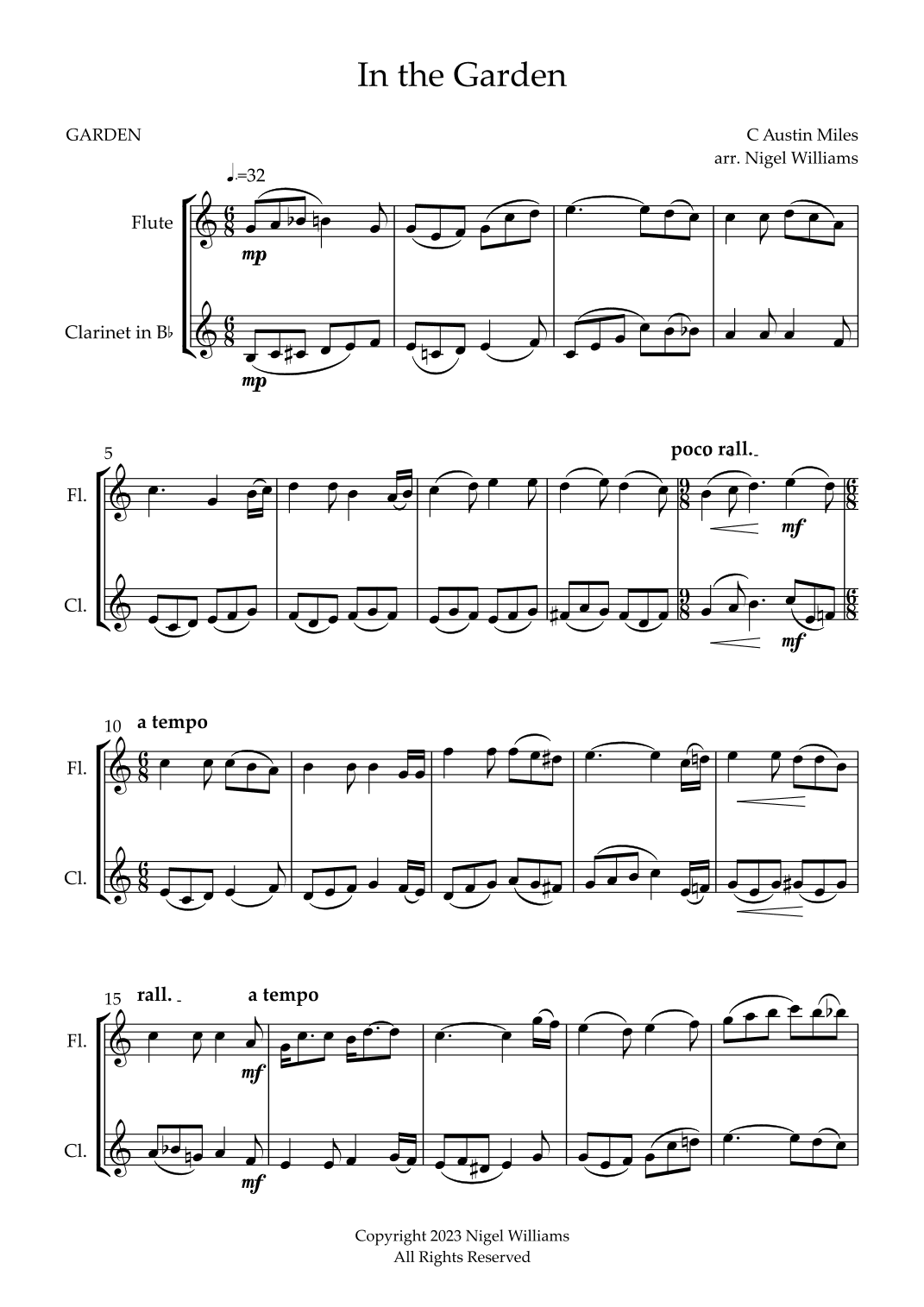 In the Garden (arr. Nigel Williams)