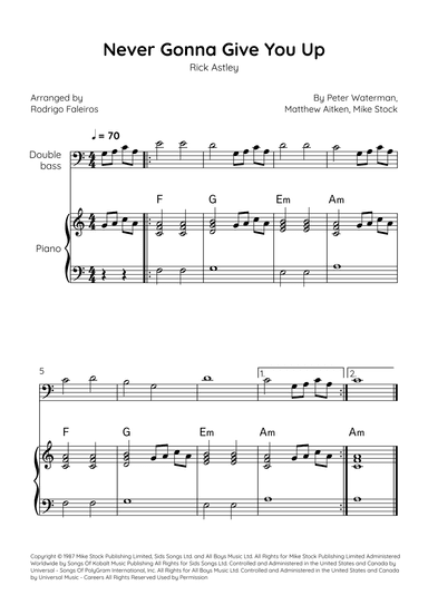 Never Gonna Give You Up (arr. Rodrigo Faleiros)